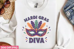 MARDI GRAS DIVA PNG, Mardi Gras Sublimation PNG Product Image 2