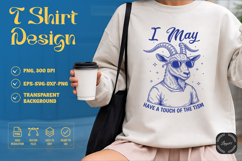 I May Have A Touch Of The Tism Funny Goat SVG - Neurodiverge Product Image 1