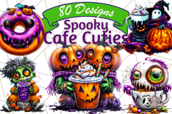 Spooky Café Cuties Halloween PNG Clipart, Holiday Elements Product Image 1