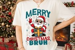 Merry Christmas Bruh Png, Funny Christmas Santa Claus Png. Product Image 2