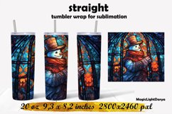 Christmas tumbler png,Snowman Stained Glass tumbler Product Image 1