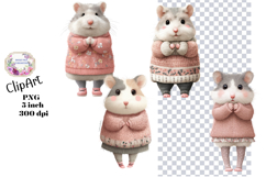 Gerbil, Hamster, Mouse, Shabby Chic, Ephemera, PNG, Clipart Product Image 1