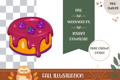 Hand Drawn Fall Illustration, Cartoon Fall Cake PNG Product Image 1