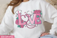Love PNG, Valentine Nurse Sublimation PNG Product Image 2