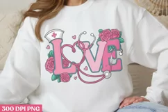 Love PNG, Valentine Nurse Sublimation PNG Product Image 2