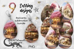 Romantic town | Teardrop Earring flower Sublimation Bundle Product Image 1