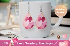 Valentine Teardrop Earrings PNG, Valentine Earring Template Product Image 1