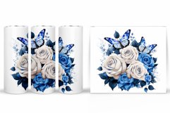 Butterflies Tumbler Sublimation. Flowers Tumbler Design Product Image 2