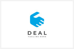 Hexagon Deal Shake Hands Logo Design Vector Template Product Image 1