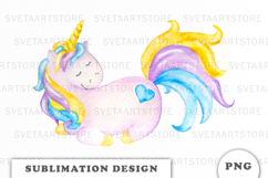 Watercolor Cute Unicorn png Product Image 1
