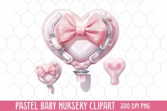 Pastel Baby Nursery Clipart, Baby Nursery Clipart Product Image 1
