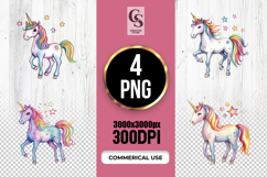 Rainbow Unicorn With Stars Clipart Sublimation PNG Product Image 1