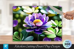 Purple Lotus Cutting Board Sublimation Design Product Image 1