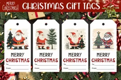 Santa Claus Gift Tag, Cartoon Christmas Gift Tag Designs Product Image 1
