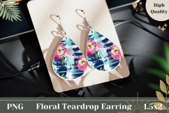 Floral Teardrop Earrings Design, Flowers Teardrop Earrings Product Image 1
