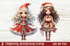 Christmas Little Girl Clipart Sublimation, Christmas PNG Product Image 2