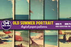 Old Summer Portrait Photos Journal Patterns PNG Product Image 1