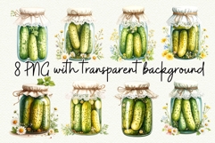 Cute Pickle Jar Sublimation Design Pickles PNG Cottagecore Product Image 1