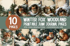 Winter Fox Woodland Junk Journal Pages Product Image 1