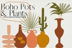 Indoor Boho Plants and Pots Clipart Product Image 1