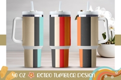Retro Stripes Tumbler Template, Abstract 40 Oz Tumbler Wrap Product Image 1