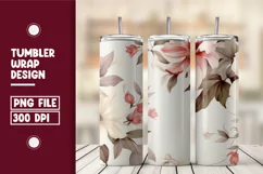 Beautiful pink Flowers clipart tumbler warp design Product Image 1