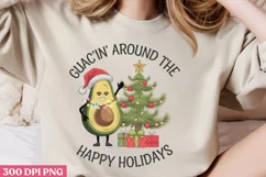 Guac’in Around the Tree - Happy Holidays PNG, Avocado Sublim Product Image 2