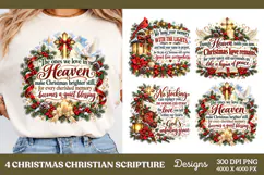 4 Christian Christmas PNG Designs, 4 Nativity Bible Verse PN Product Image 1