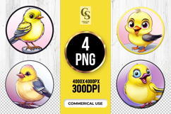 Cute Yellow Baby Bird Clipart Sublimation PNG Product Image 1