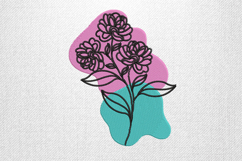 Modern Floral Line Art Embroidery Design File Product Image 1
