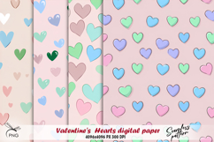 Valentines hearts digital paper, seamless pattern Product Image 1