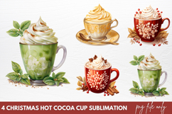 Christmas Hot Cocoa Cup Sublimation PNG Product Image 1