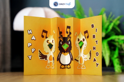 Singing Birds Pop-up Card - 3D SVG Product Image 1