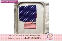 Independence Day Numbers machine applique embroidery bundle Product Image 2