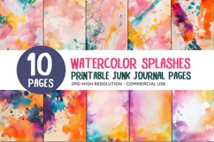 Watercolor Splash Junk Journal Pages Product Image 1