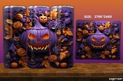 Spooky Pumpkins Halloween Tumbler Wrap | 20 Oz | Sublimation Product Image 2