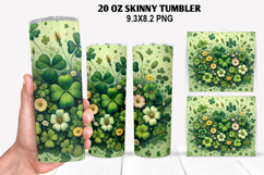 Skinny Tumbler 20oz Wrap Design, St. Patrick’s Day Tumbler Product Image 1