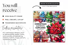 Christmas Cupcake Clipart ,Christmas clipart PNG, Ornaments Product Image 2