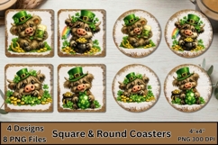 Coaster Square and Round Sublimation PNG Highland Cow Product Image 1