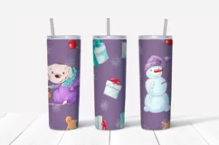 Winter cute Girl Skinny tumbler wrap design Product Image 3