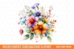 Colorful Wildflowers Sublimation Clipart Product Image 2