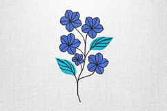 Elegant Blue Floral Branch Embroidery Design Product Image 1