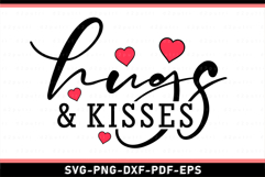 Hugs and Kisses SVG, Funny Valentines Day T shirt Design PNG Product Image 2