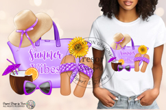 Purple Summer Vibes Beach Tote Design-Tropical Vacation Art Product Image 3