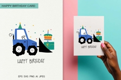 Car Tractor | Happy Birthday Card | EPS SVG PNG JPG AI Product Image 1