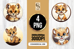 Cute Baby Leopard Clipart Sublimation PNG Product Image 1