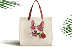Funny Bull Terrier with Rose Product Image 1