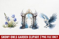 Christmas Snowy Owls Garden Clipart Product Image 1