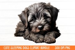 Cute Sleeping Dogs Clipart Product Image 1