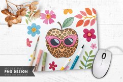 Leopard Apple Pink Sunglasses and Art Supplies Mouse Pad PNG Product Image 1
